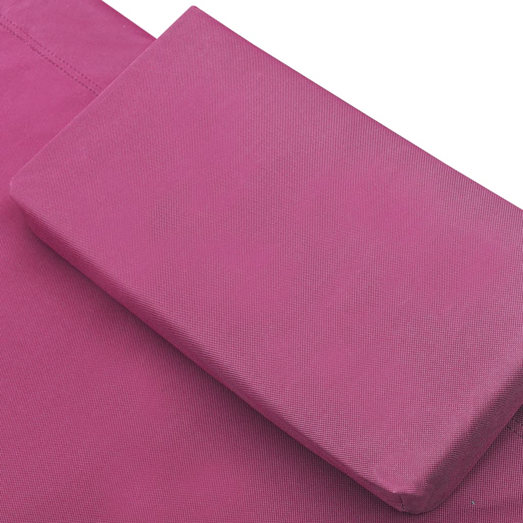 vidaXL Лаундж легло за открито с навес и възглавници, розово