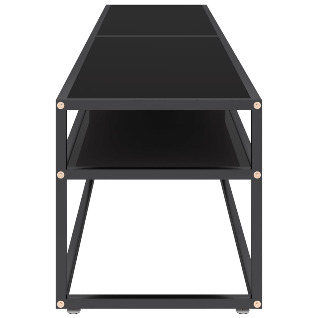 vidaXL ТВ шкаф, черен, 180x40x40,5 см, закалено стъкло