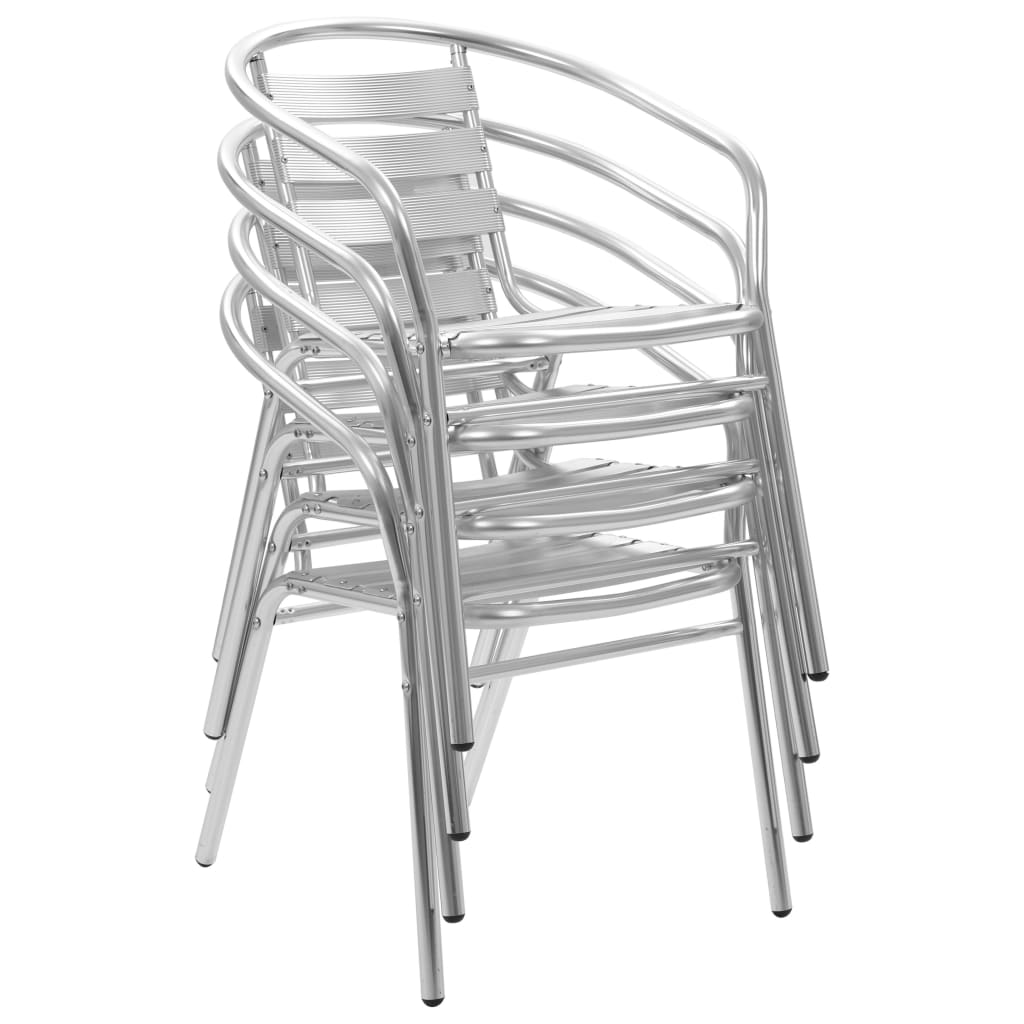 vidaXL Стифиращи градински столове, 4 бр, алуминиеви