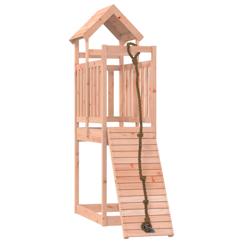 vidaXL Къща за игра със стена за катерене, масивна дугласка дървесина