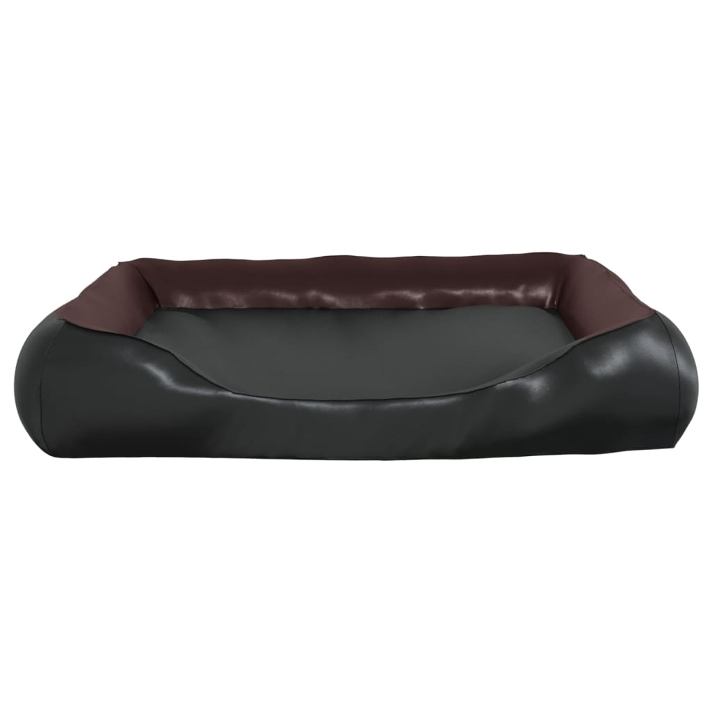 vidaXL Кучешко легло, черно и кафяво, 80x68x23 см, изкуствена кожа