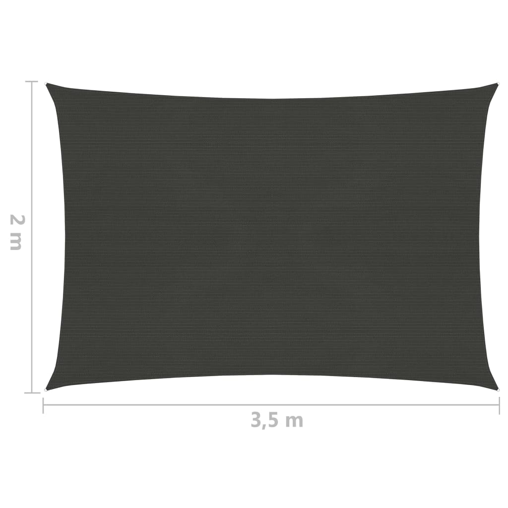 vidaXL Платно-сенник, HDPE, 2x3,5 м, антрацит