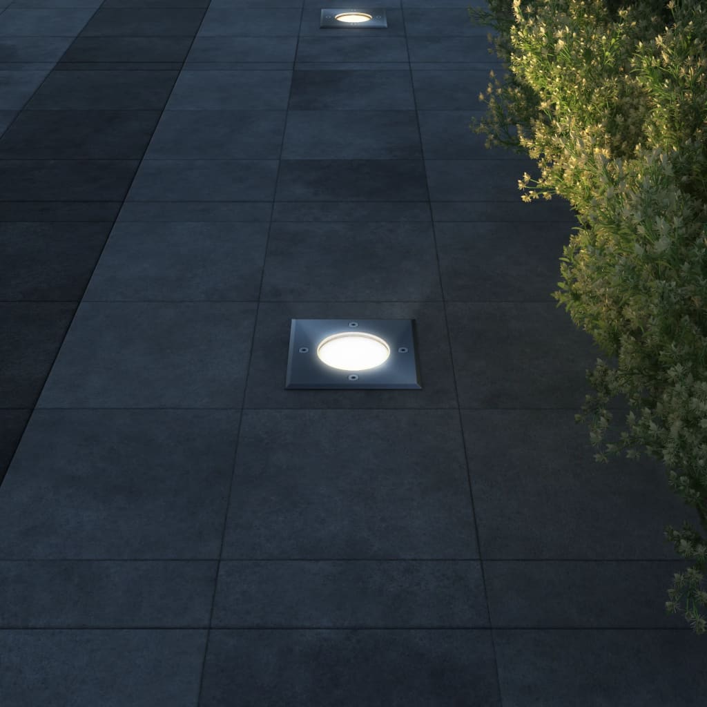 vidaXL Градински осветители за вграждане в земя, 3 бр, квадратни