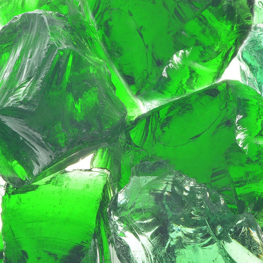 vidaXL Стъклени камъни за габион, зелени, 60-120 мм, 25 кг