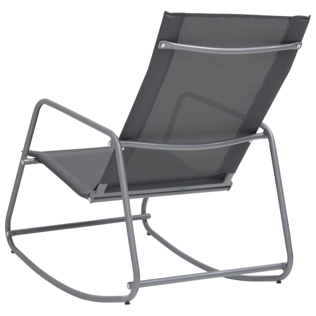 vidaXL Градински люлеещ се стол, сив, 95x54x85 см, textilene