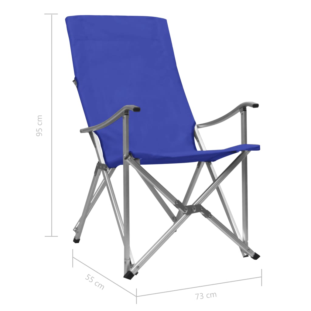 vidaXL Сгъваеми къмпинг столове, 2 бр, сини