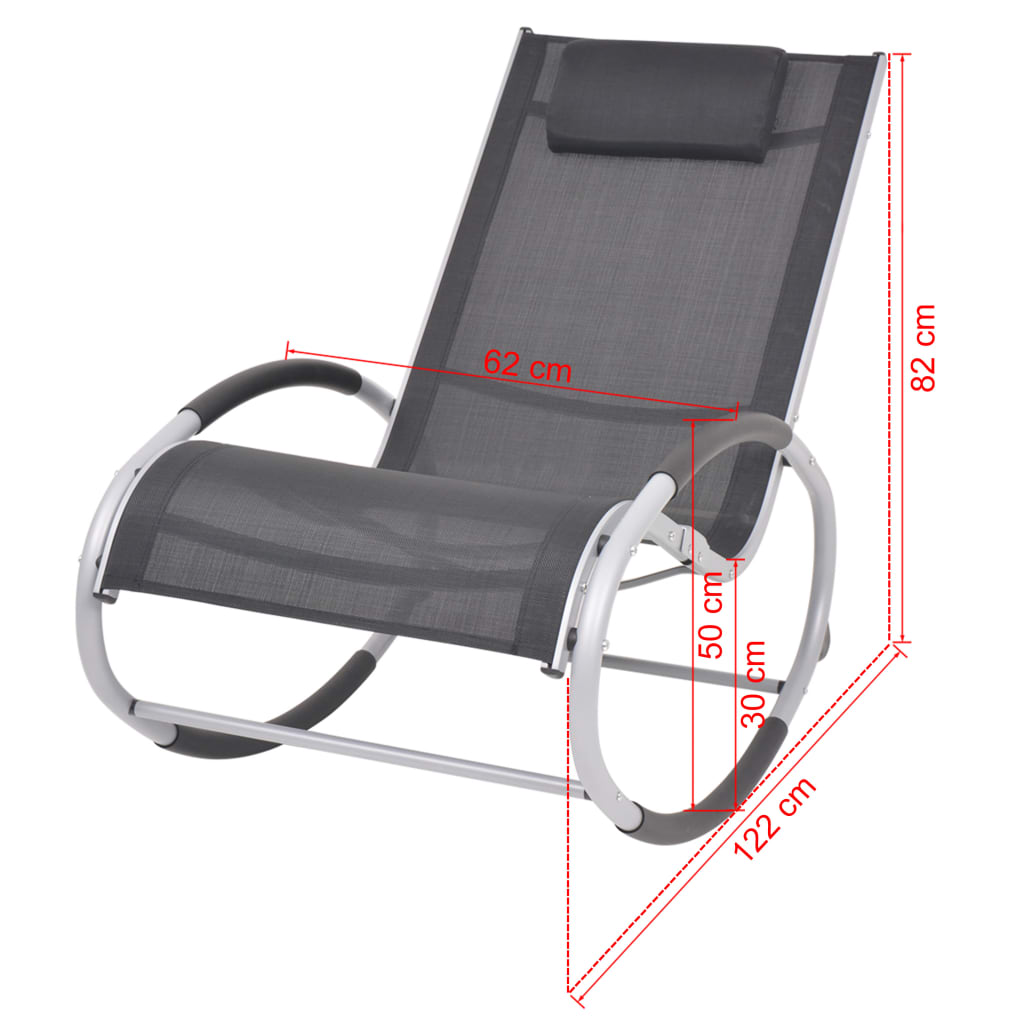 vidaXL Градински люлеещ се стол, алуминий и textilene