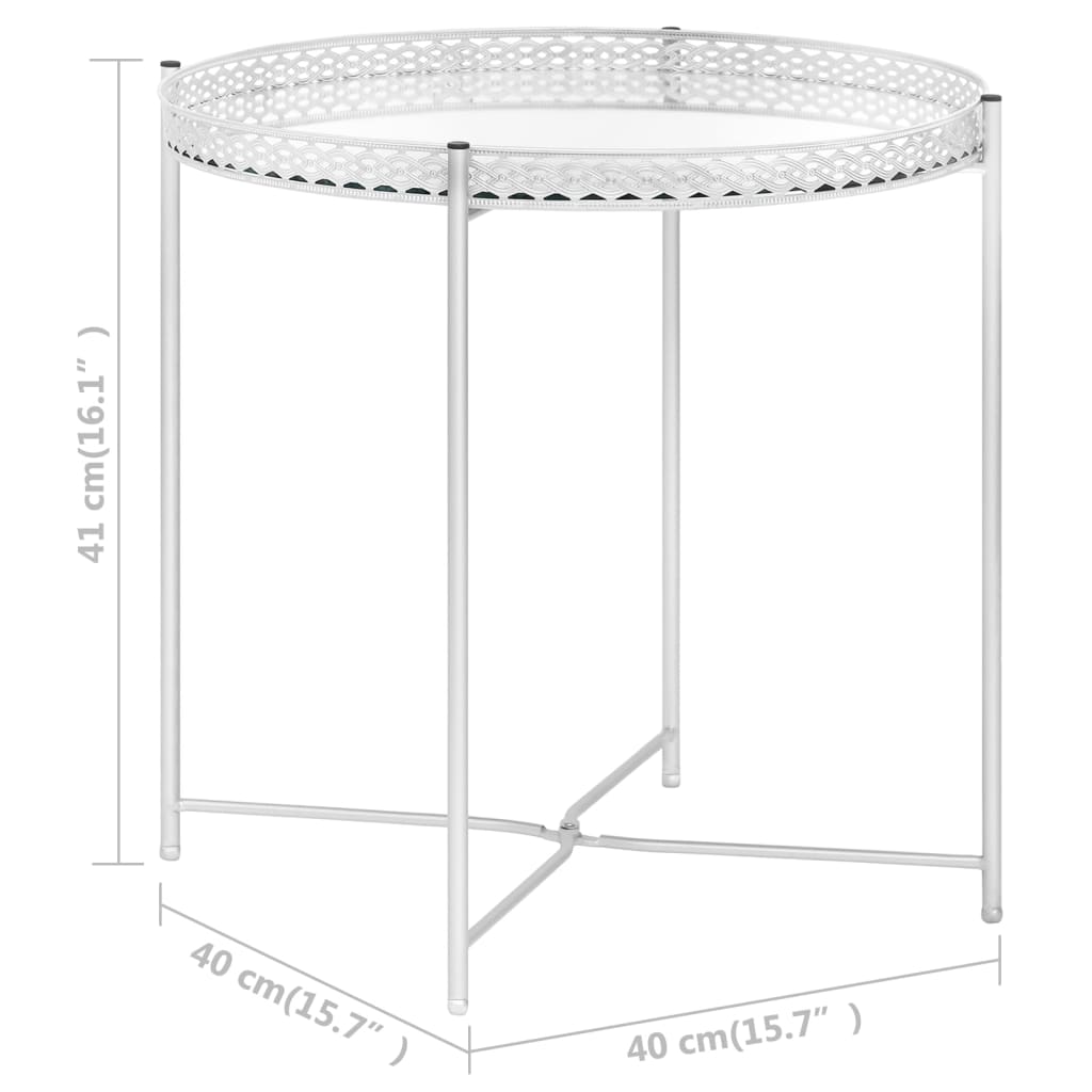 322800 vidaXL Side Table Silver 40x40x41 cm Glass