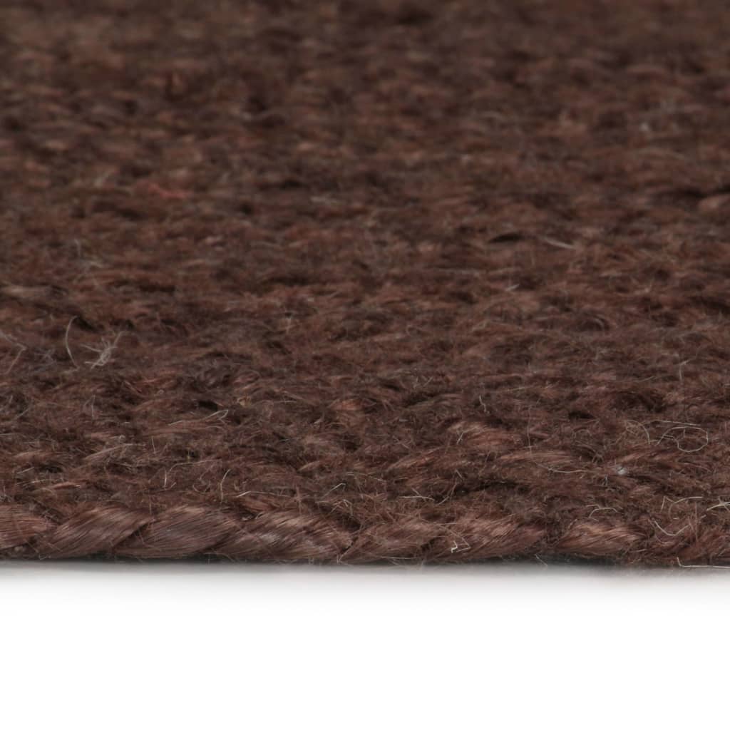 vidaXL Ръчно тъкан килим от юта, кръгъл, 150 см, кафяв