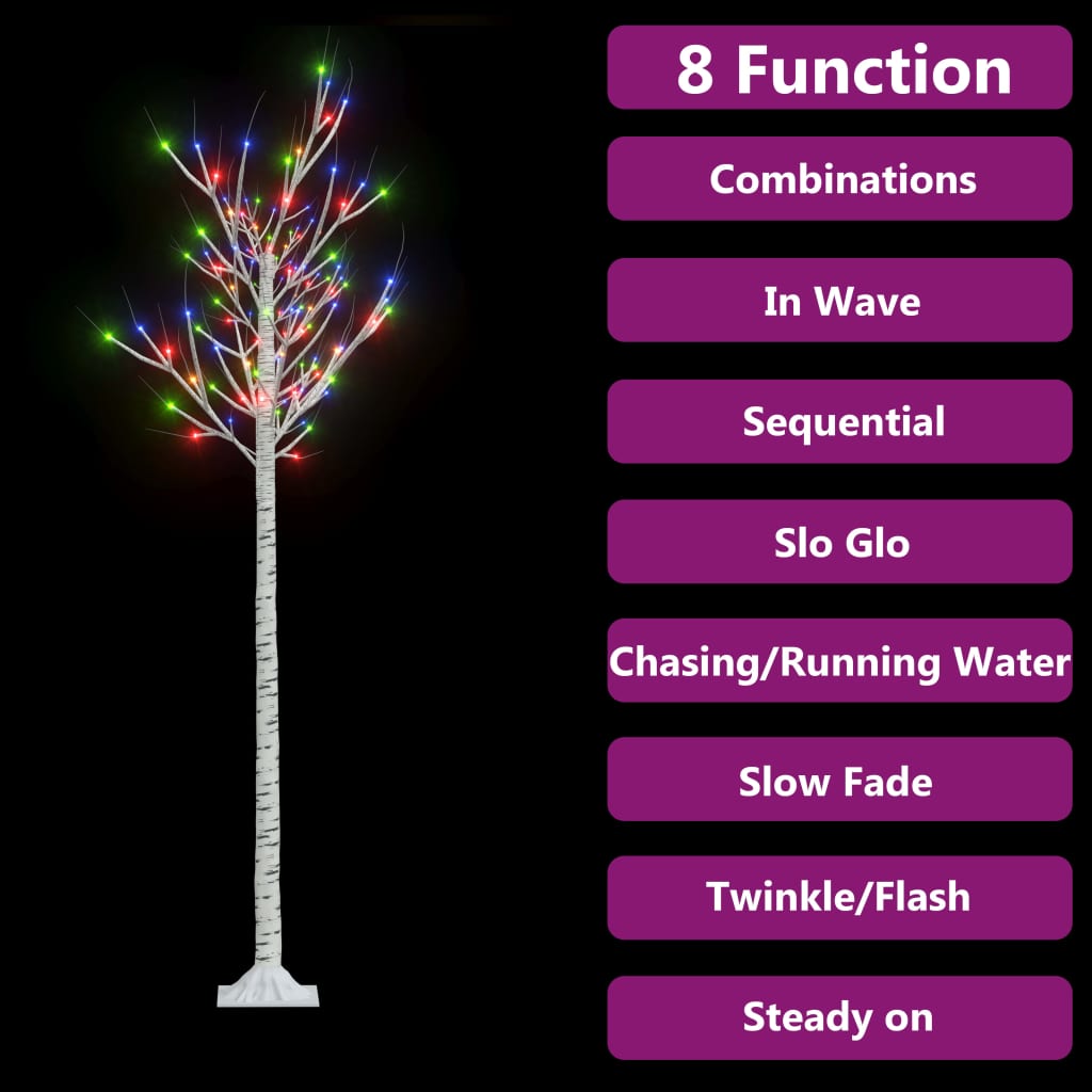 vidaXL Коледно дърво 180 LED 1,8 м цветно върба закрито/открито