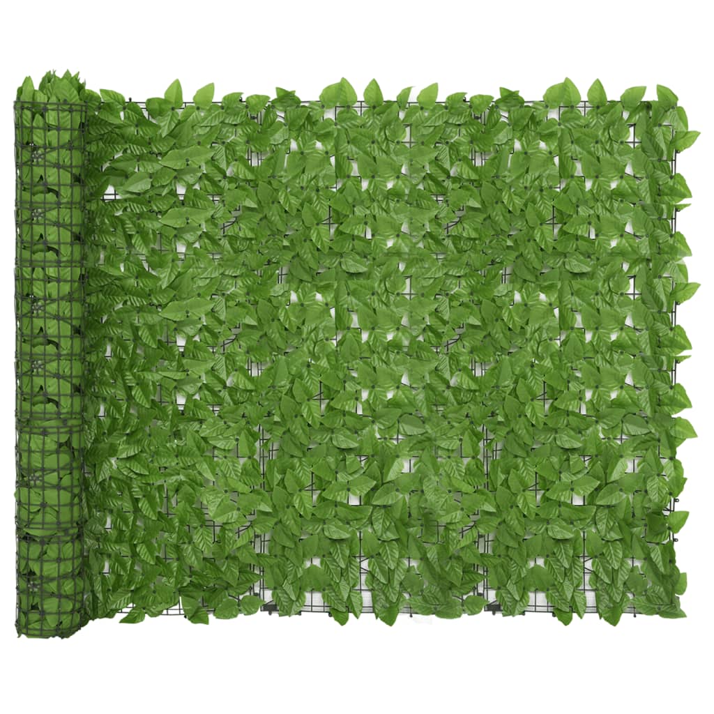 vidaXL Балконски параван със зелени листа, 400x150 см