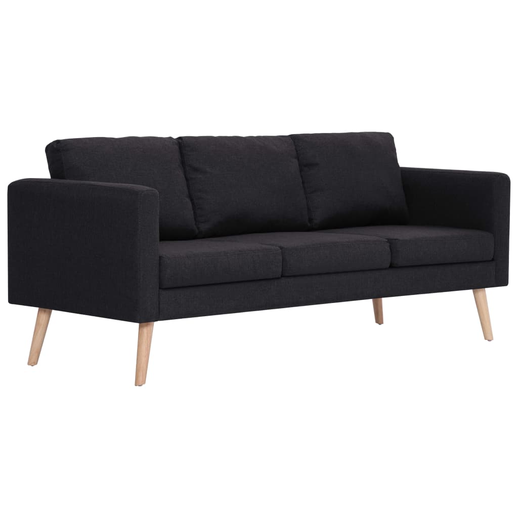 vidaXL 3-местен диван, текстил, черен