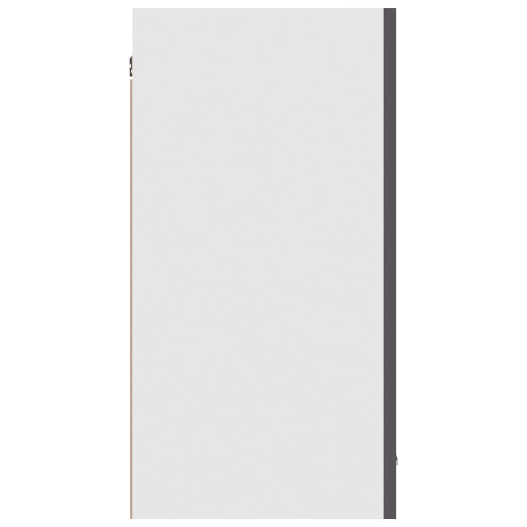 vidaXL Висящ шкаф, сив гланц, 80x31x60 см, ПДЧ