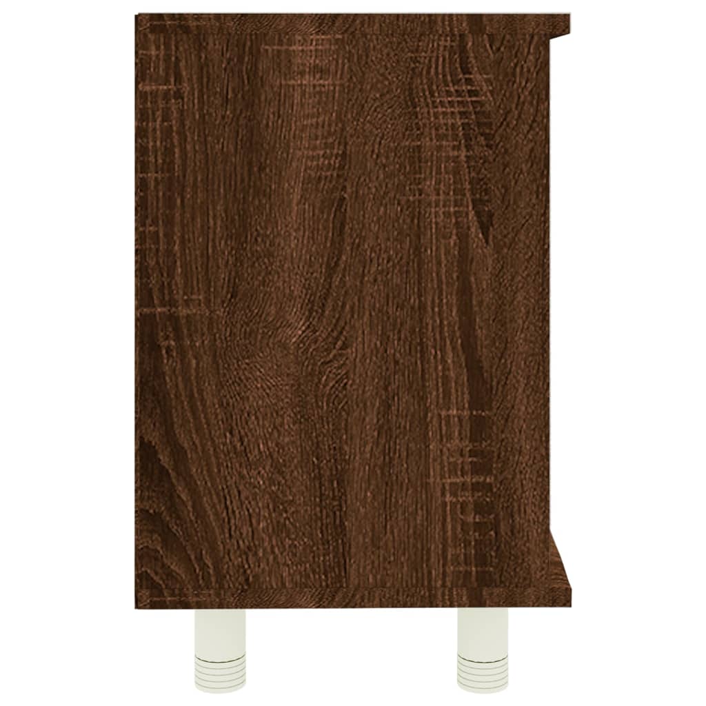 vidaXL Шкаф за баня, кафяв дъб, 60x32x53,5 см, инженерно дърво
