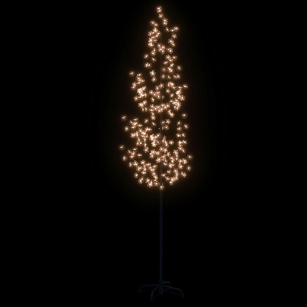 vidaXL Черешов цвят LED дърво топло бяло 368 LED 300 см