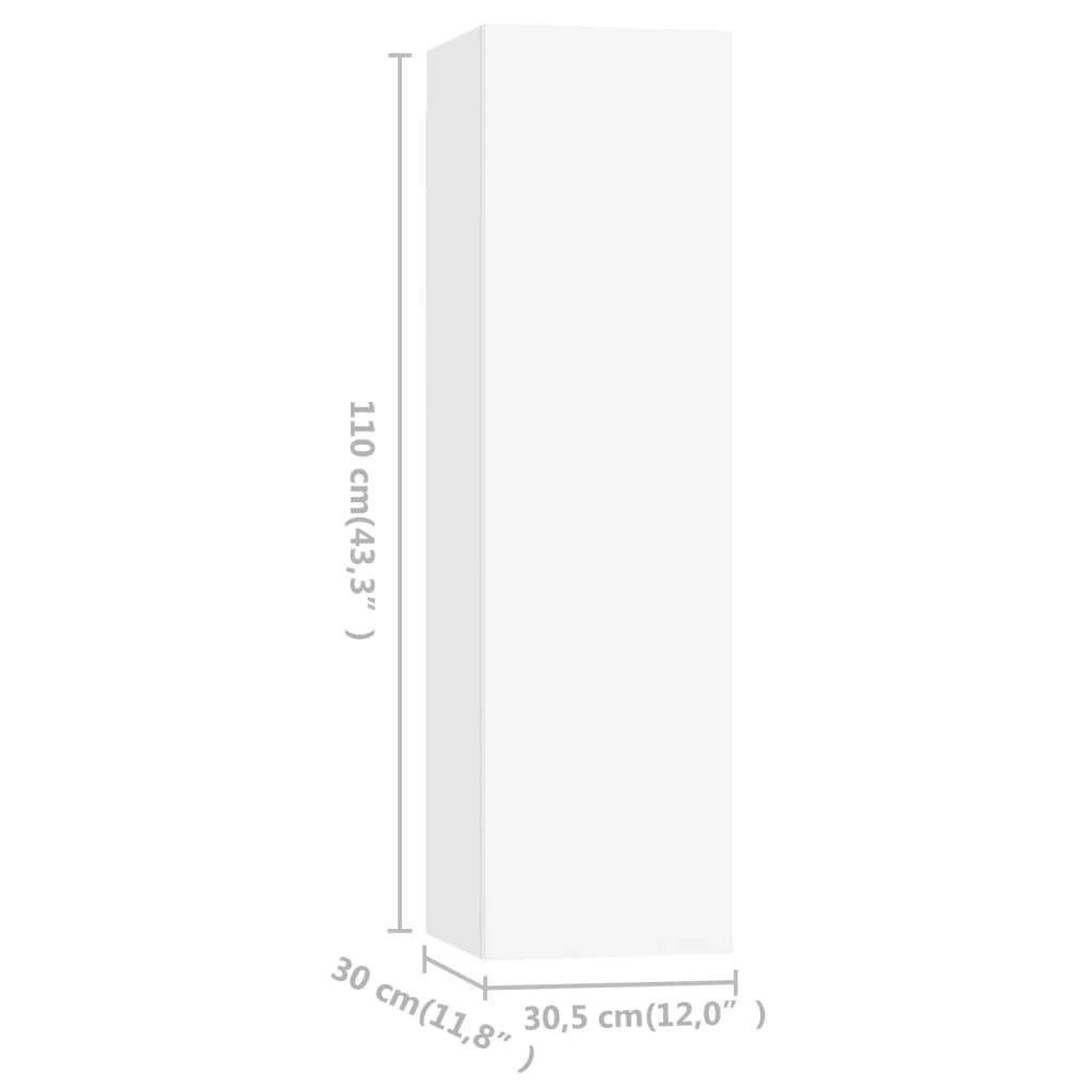 vidaXL Комплект ТВ шкафове от 3 части, бял, ПДЧ