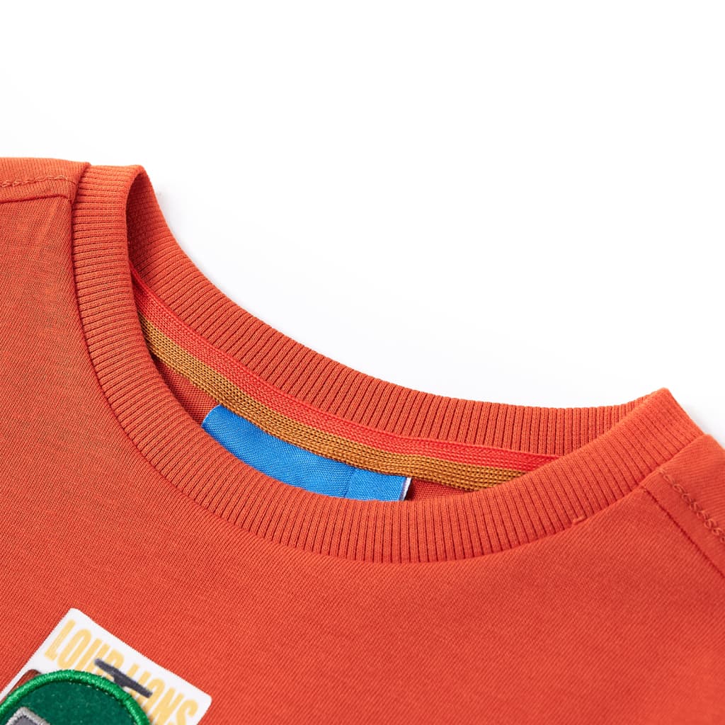 Детска тениска с дълъг ръкав, оранжева, 92