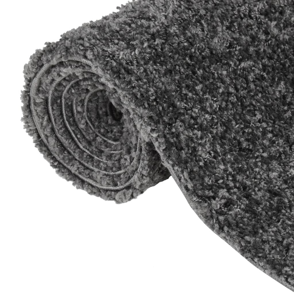 vidaXL Шаги килим с дълъг косъм, антрацит, 140x200 cm
