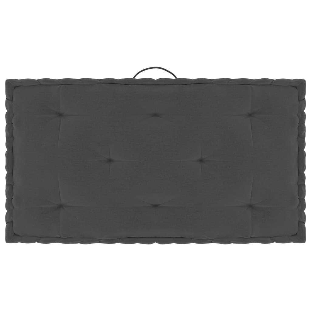 vidaXL Палетни възглавници за под, 5 бр, антрацит, памук