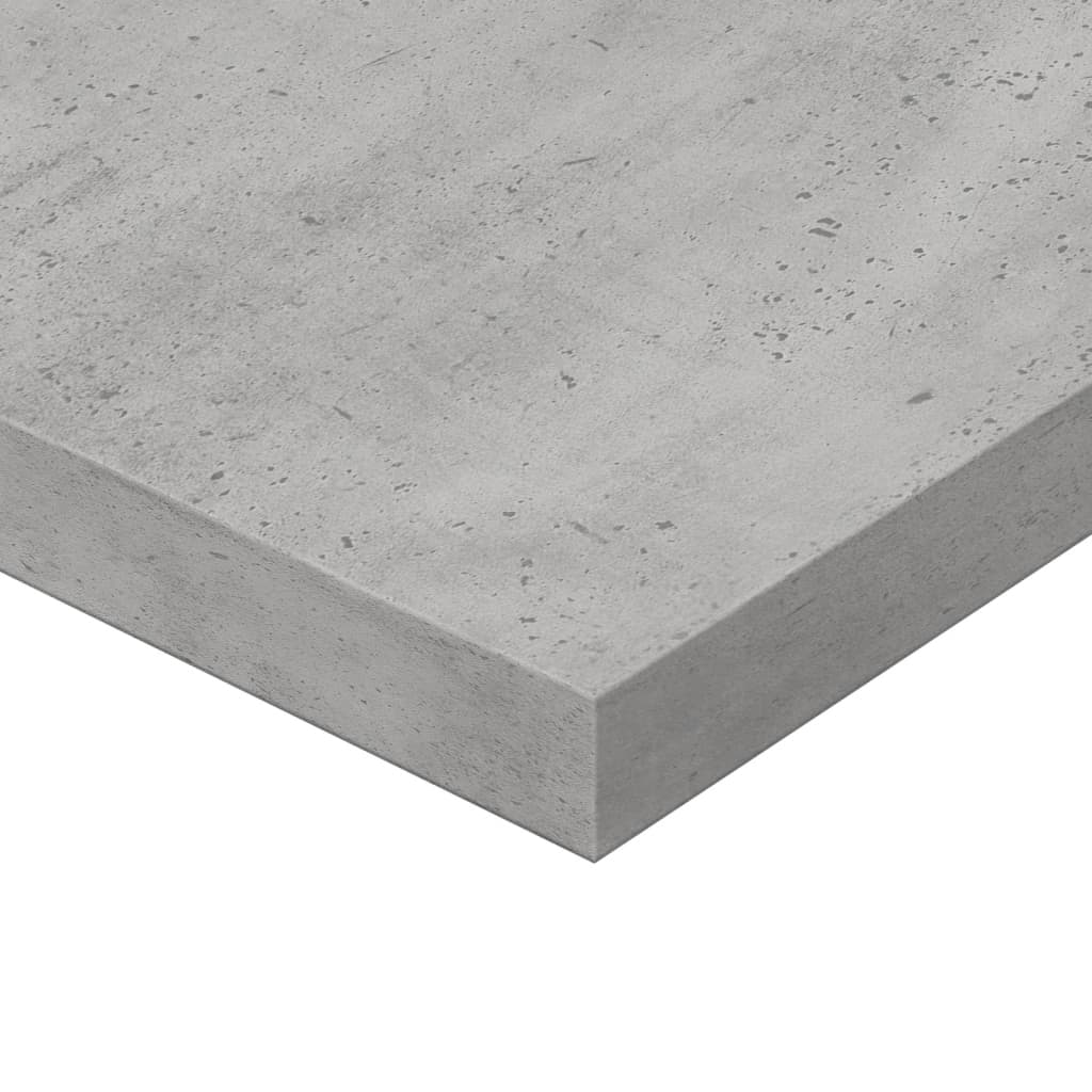 vidaXL Рафтове за етажерка, 4 бр, бетонно сиви, 80x20x1,5 см, ПДЧ