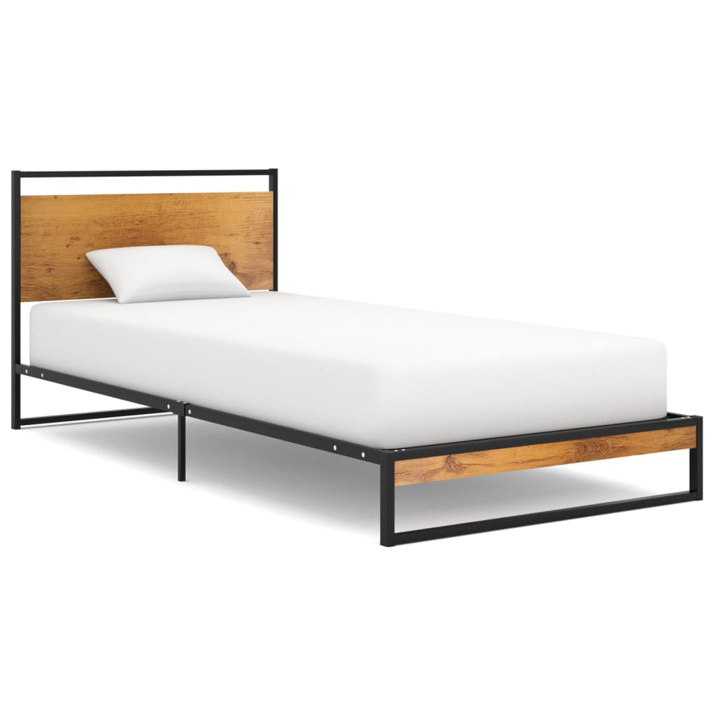 vidaXL Рамка за легло, метал, 100x200 cм