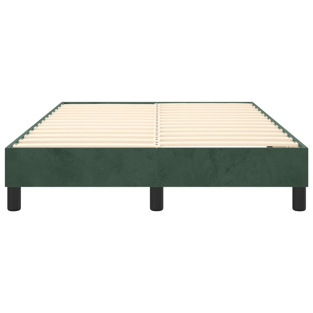 vidaXL Боксспринг рамка за легло, тъмнозелена, 120x200 см, кадифе