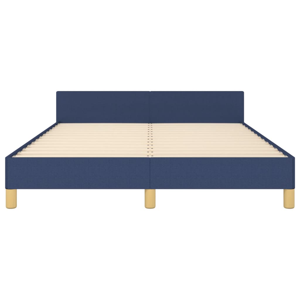 vidaXL Рамка за легло с табла, синя, 140x200 см, плат