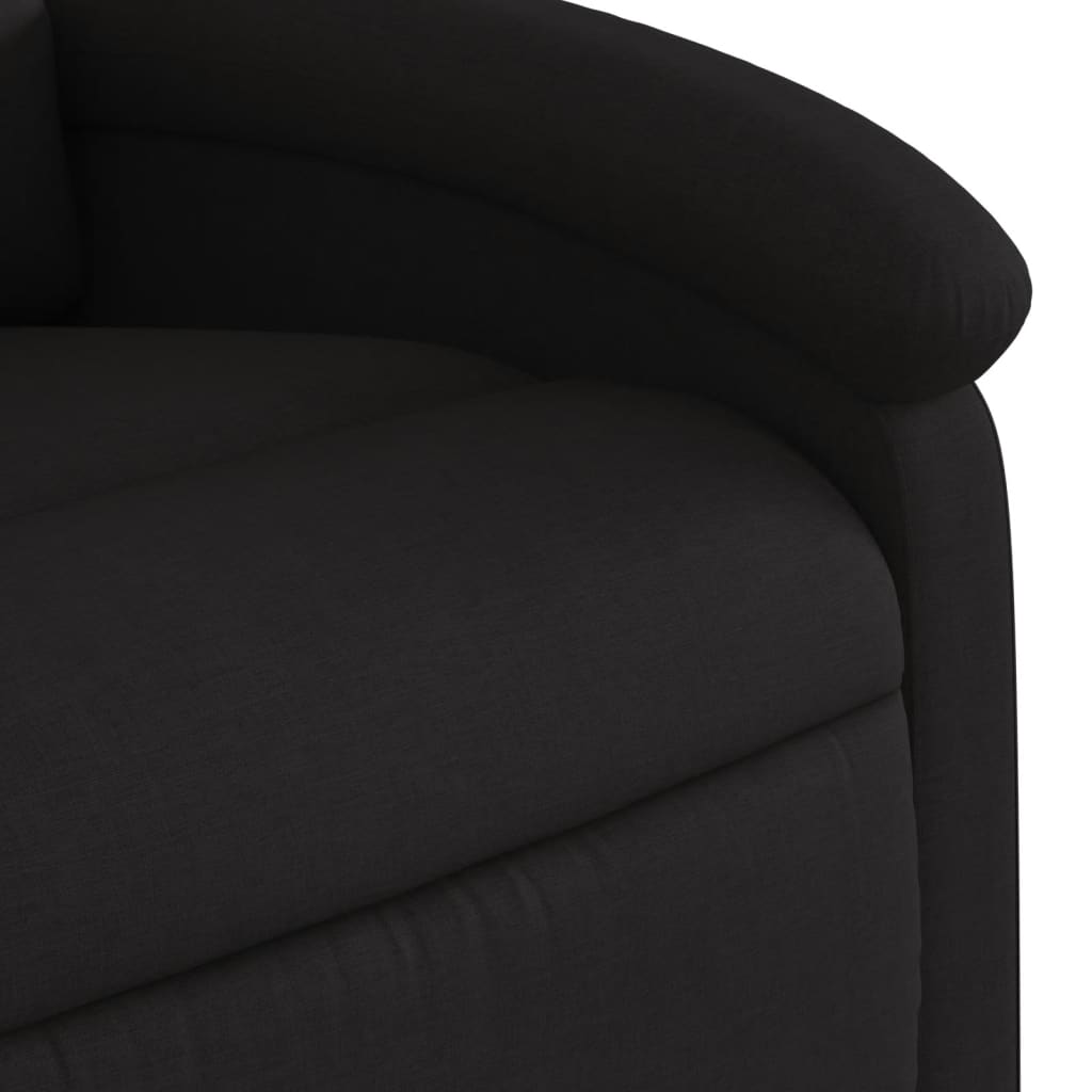 vidaXL Масажен изправящ стол реклайнер, черен, текстил