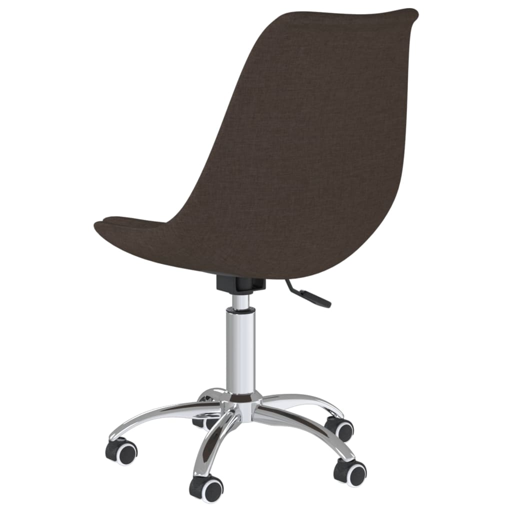 vidaXL Въртящ се офис стол, тъмнокафяв, текстил