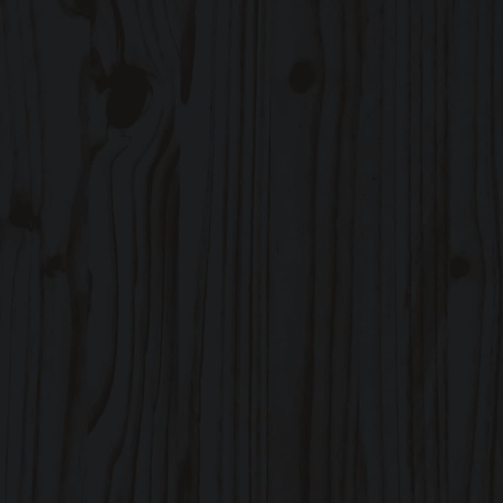 vidaXL Градинска пейка, черна, 80x38x45 см, борово дърво масив