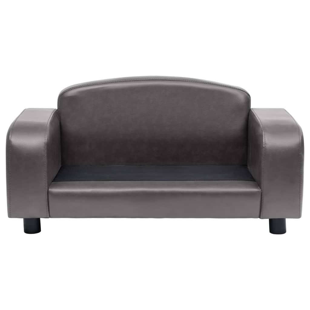 vidaXL Кучешки диван, сив, 80x50x40 см, изкуствена кожа