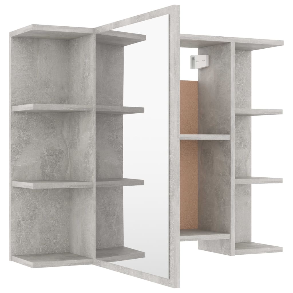 vidaXL Комплект мебели за баня от 4 части, бетонно сив, ПДЧ