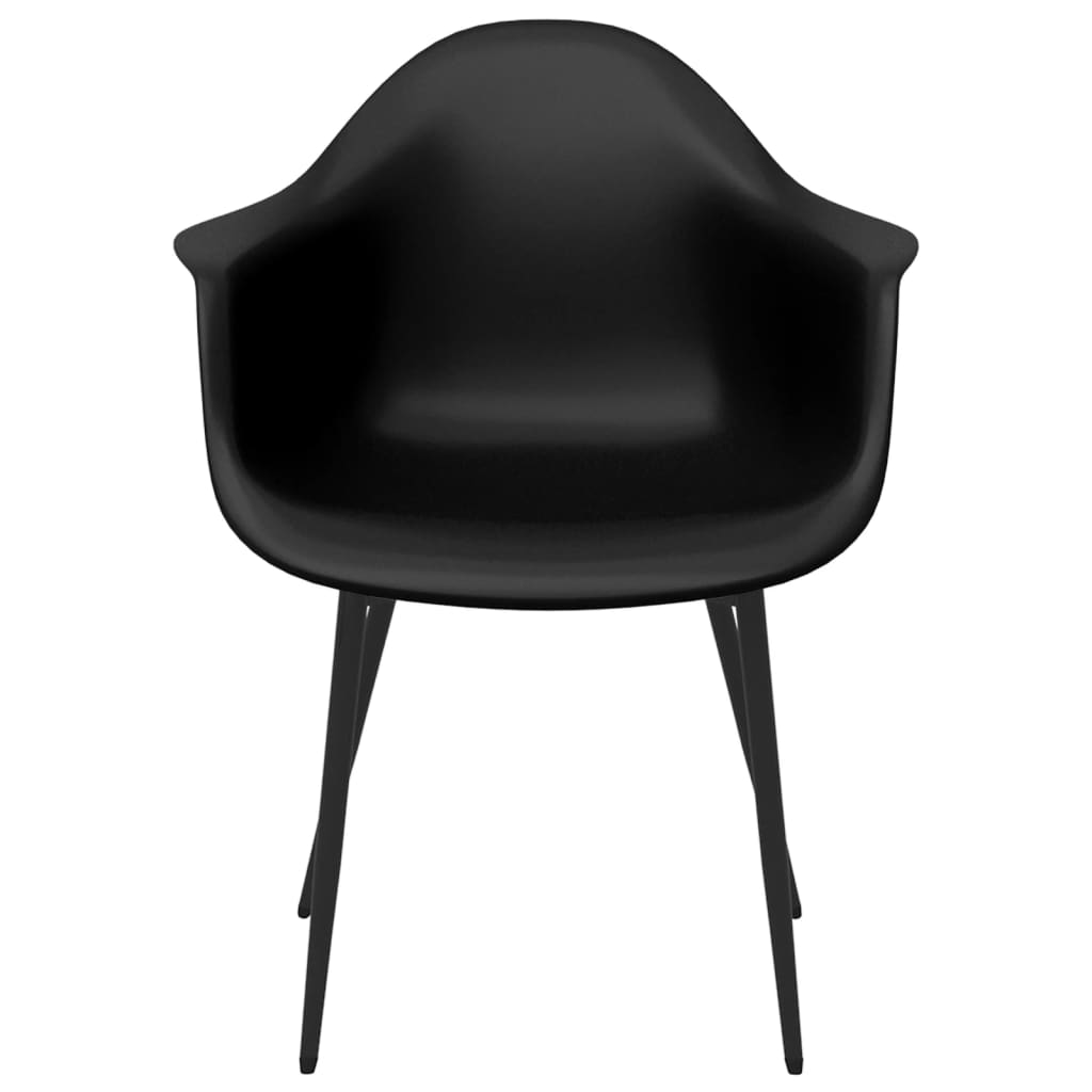 vidaXL Трапезни столове, 4 бр, черни, PP