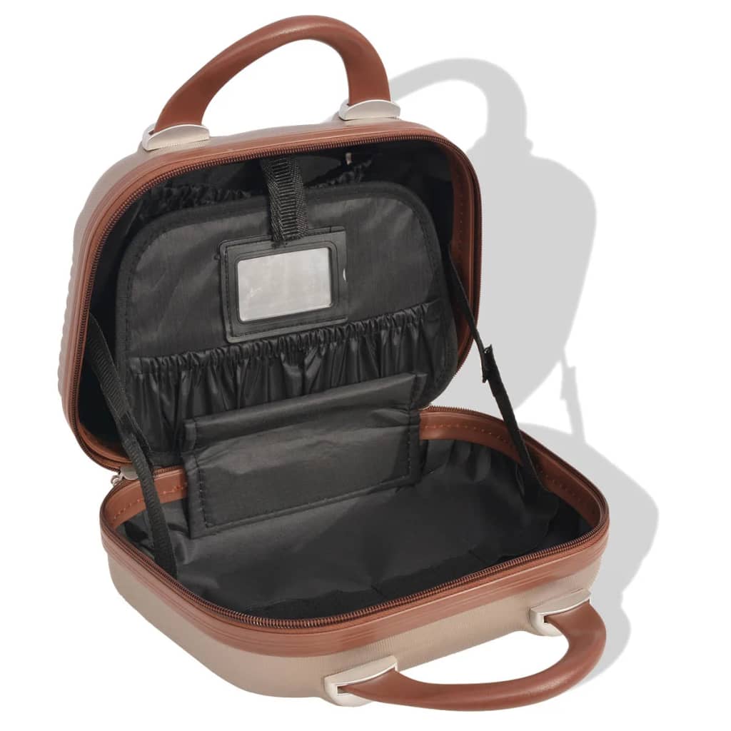 vidaXL Комплект от 4 броя твърди куфари на колелца, цвят шампанско