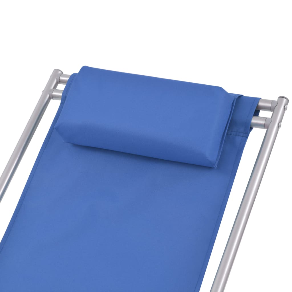 vidaXL Накланящи се къмпинг столове, 2 бр, стомана, сини