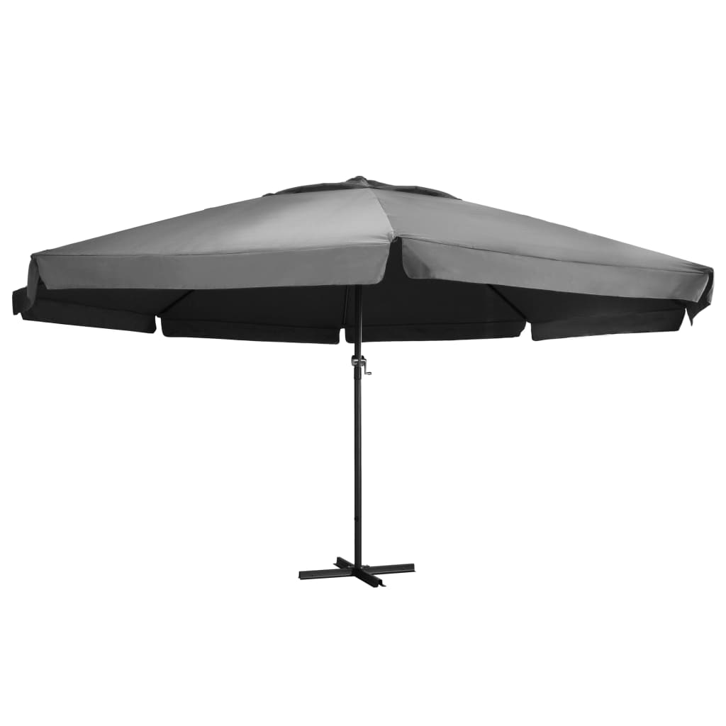 vidaXL Градински чадър с алуминиев прът, 600 см, антрацит