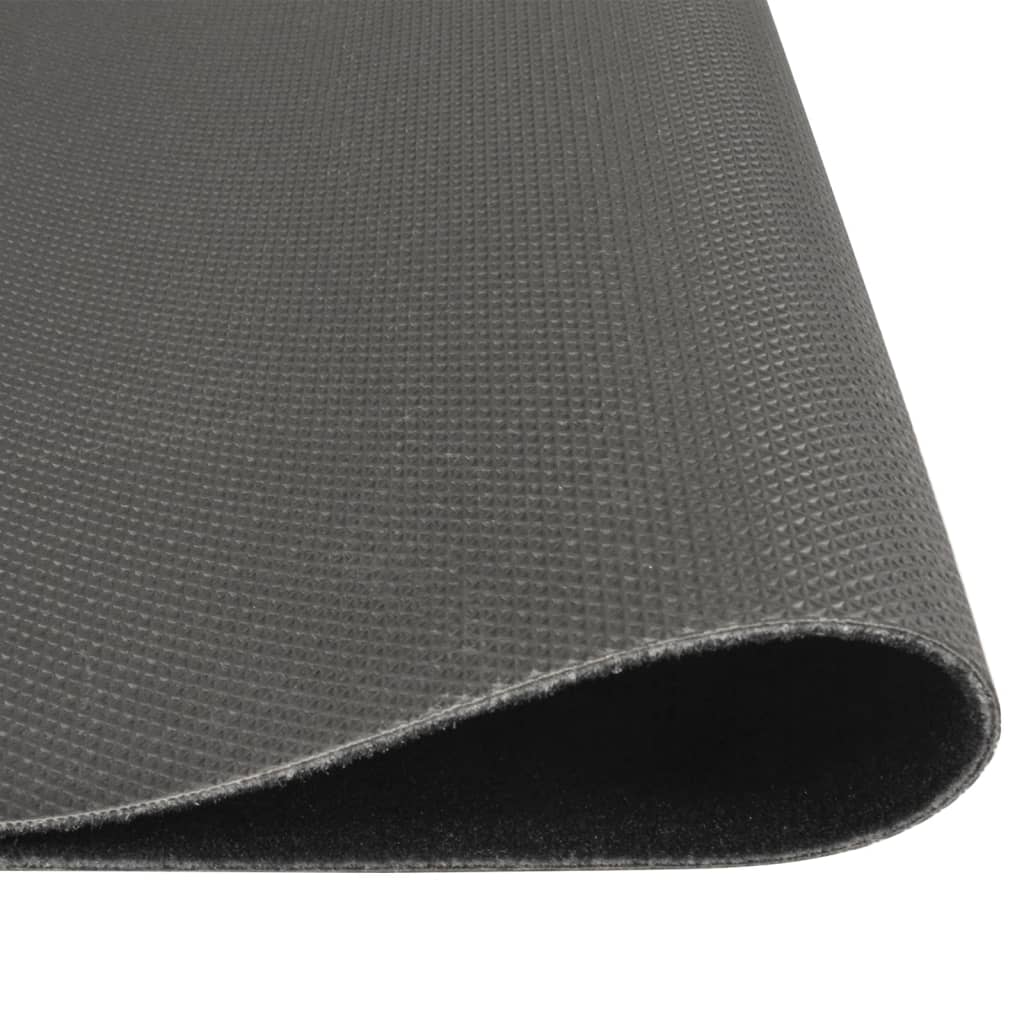 vidaXL Кухненско килимче, миещо, тематично, черно, 45x150 см, кадифе