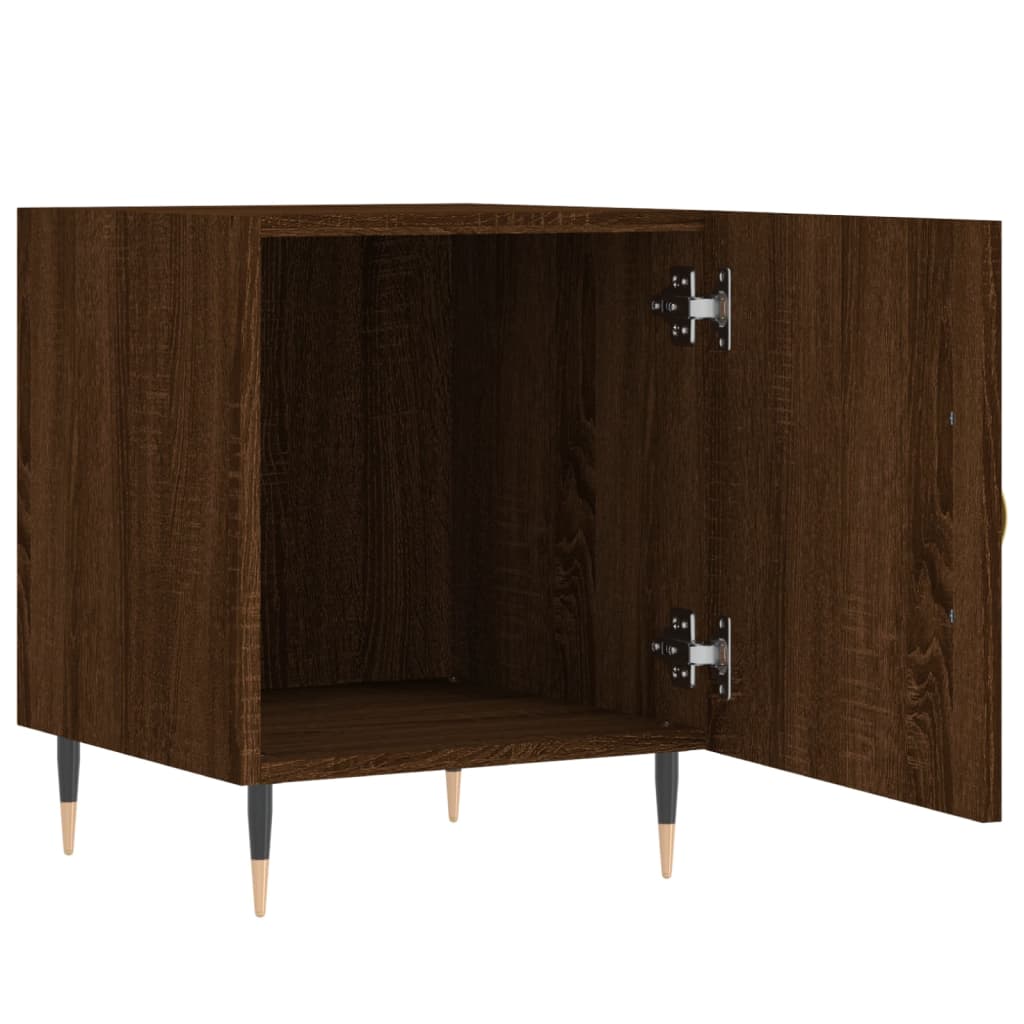 vidaXL Нощно шкафче, Кафяв дъб, 40x40x50 см, инженерно дърво