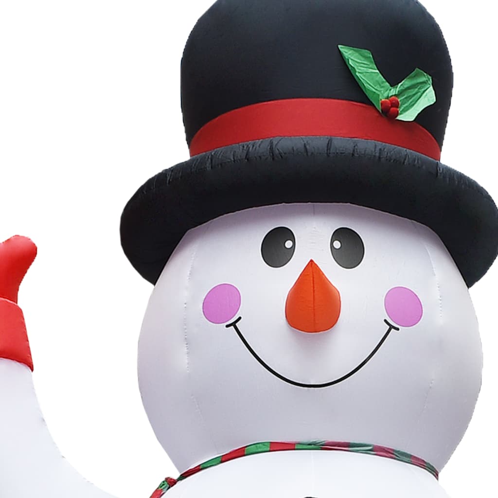 vidaXL Надуваем снежен човек с LED коледна украса IP44 300 см