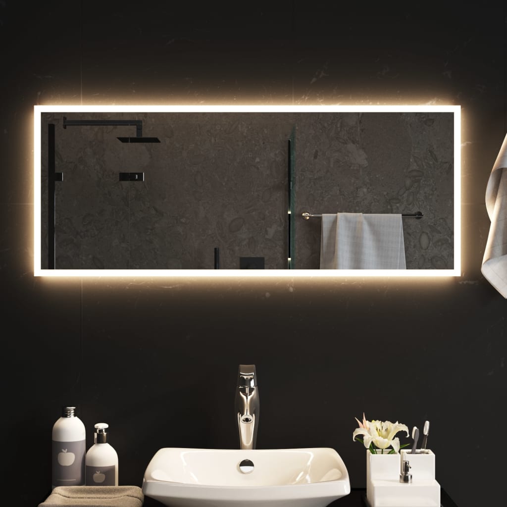 vidaXL LED огледало за баня, 40x100 см