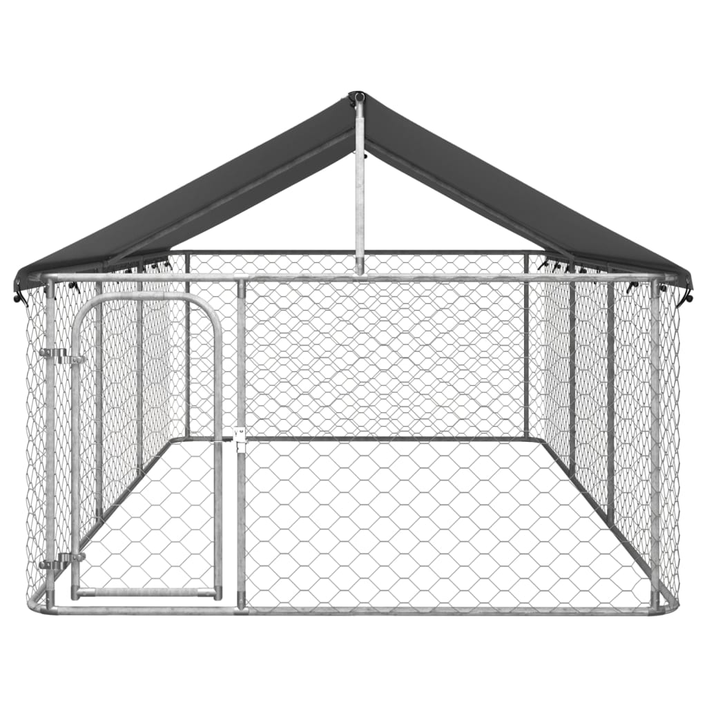 vidaXL Дворна клетка за кучета с покрив, 400x200x150 см