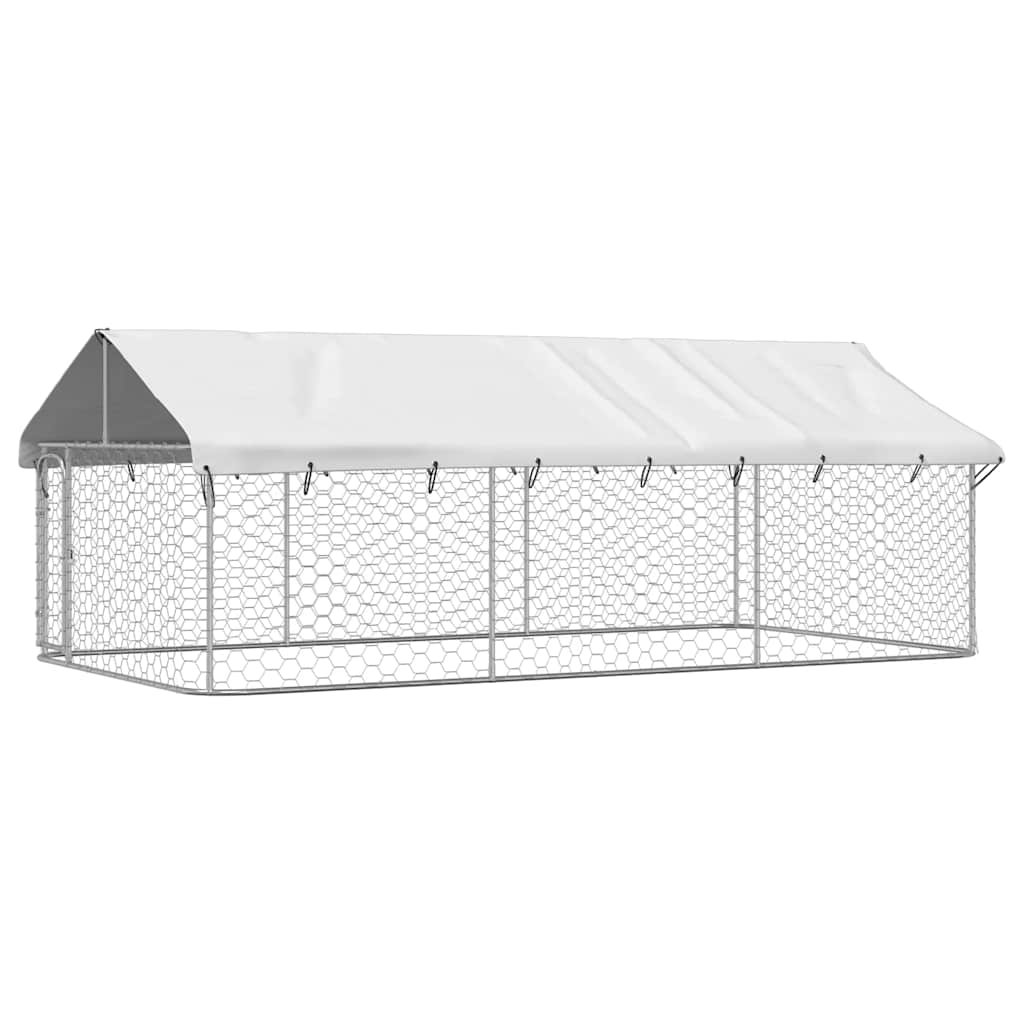 vidaXL Дворна клетка за кучета с покрив, 400x200x150 см