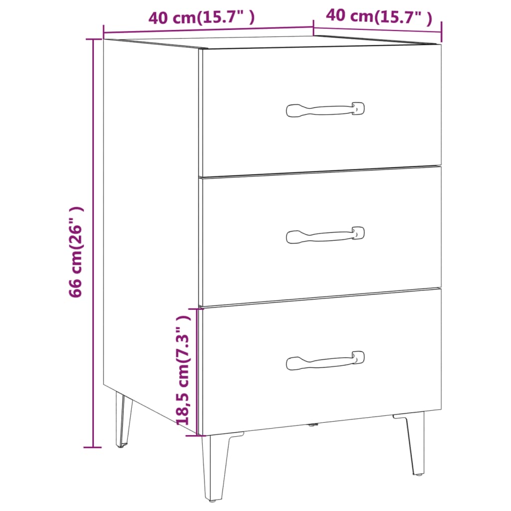 vidaXL Козметичен шкаф, бял гланц, 40x40x66 см см, инженерно дърво