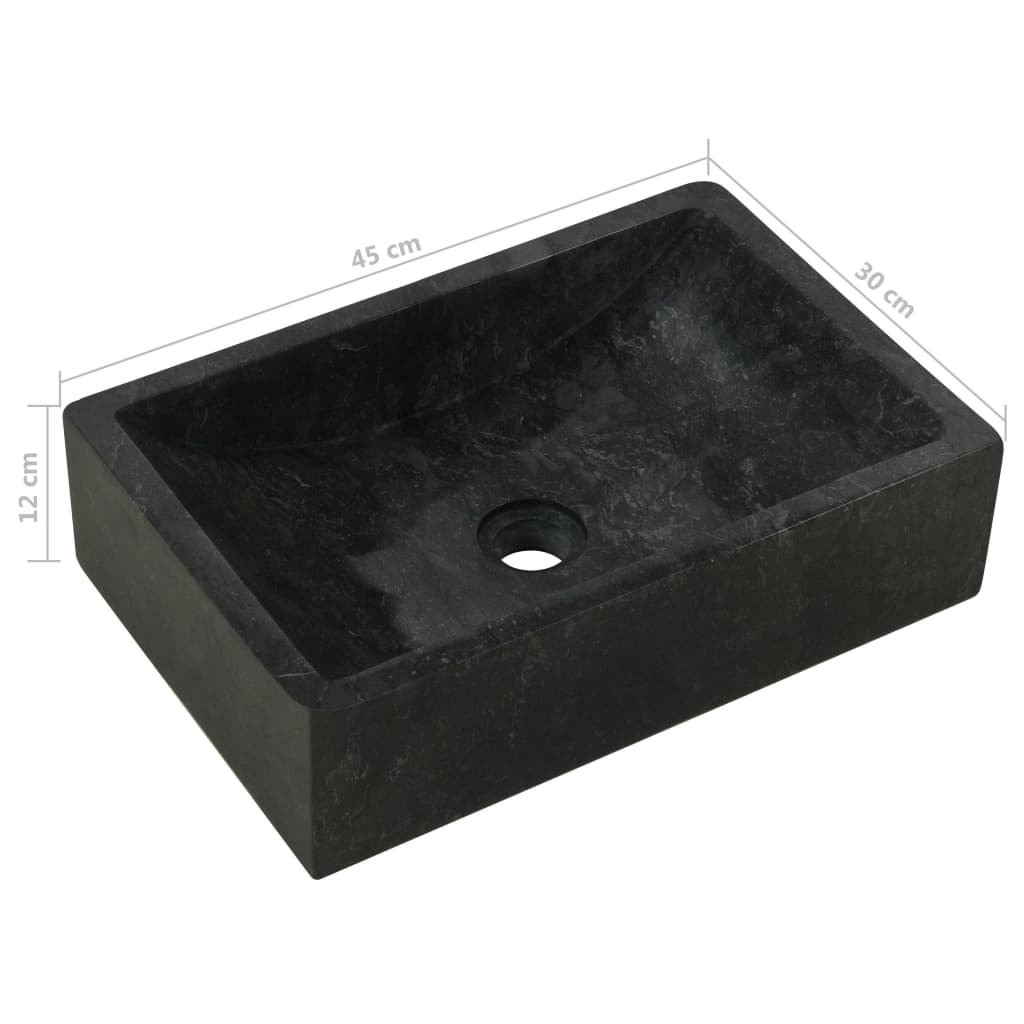 vidaXL Шкаф за баня от тиково дърво масив с черна мивка от мрамор
