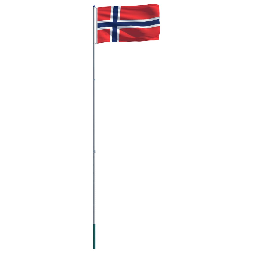 vidaXL Флаг на Норвегия и алуминиев флагщок, 6 м