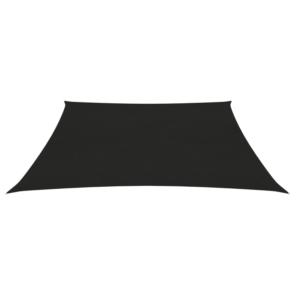 vidaXL Платно-сенник, 160 г/м², черно, 2x2 м, HDPE