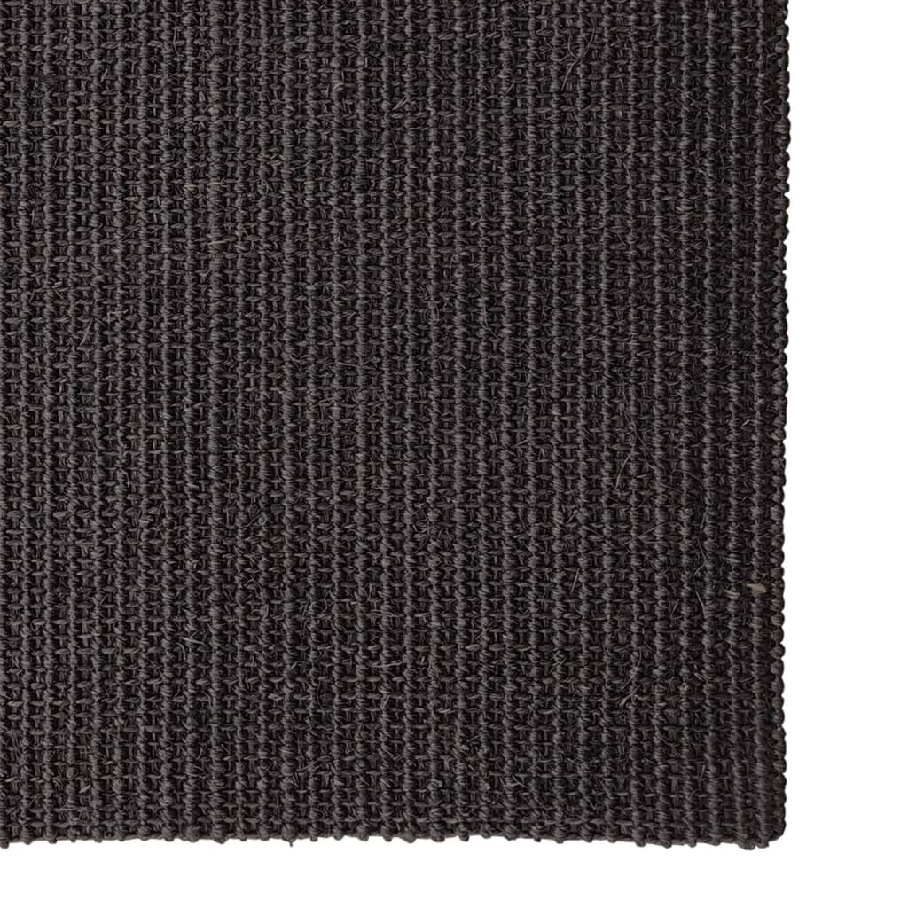 vidaXL Килим, естествен сизал, 66x350 см, черен