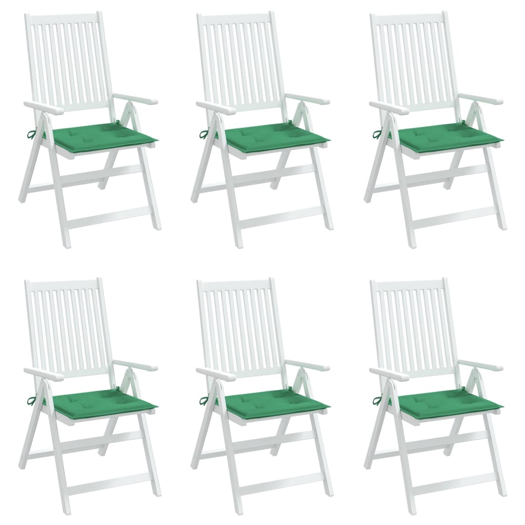 vidaXL Възглавници за столове 6 бр зелени 50x50x3 см Оксфорд плат