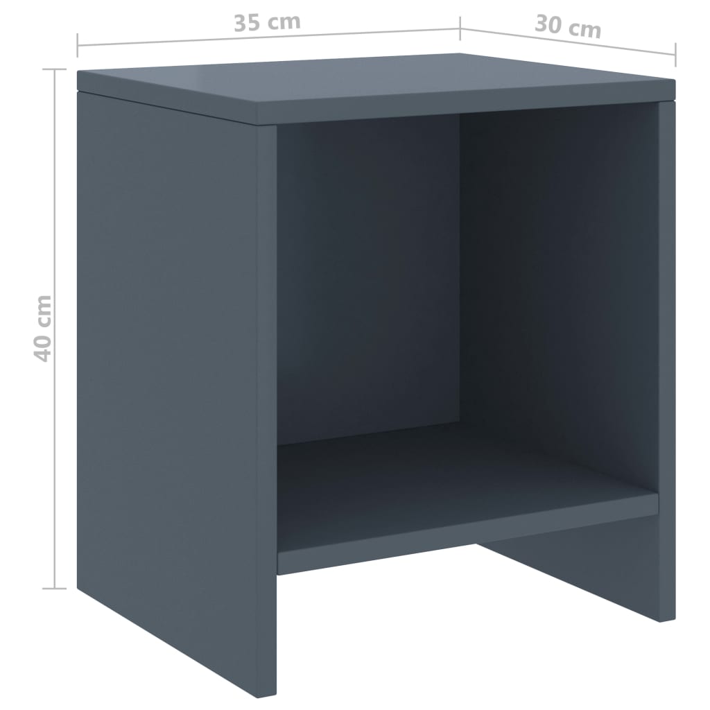 vidaXL Нощно шкафче, светлосиво, 35x30x40 см, бор масив