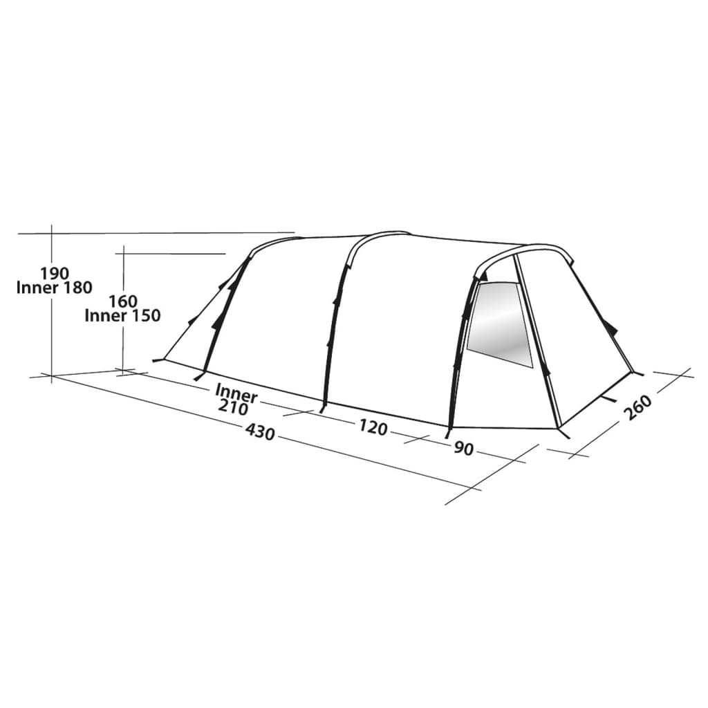 Easy Camp Тунелна палатка Huntsville 400 4-местна, зелено и кремаво
